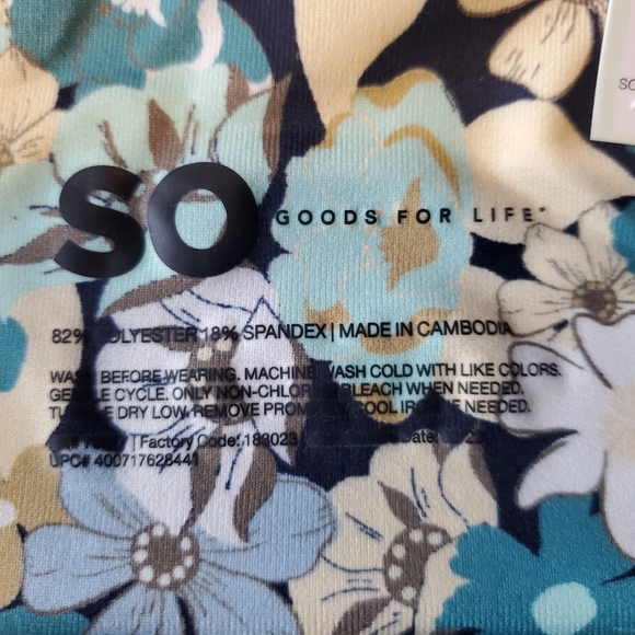 SO | Junior's Crossover Biker Shorts in Blue Floral sz Various - Picture 3 of 10